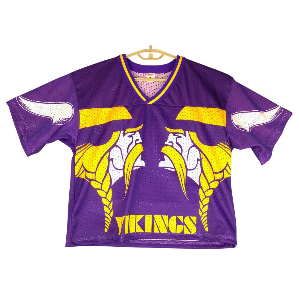 Vintage Wilson Minnesota Vikings Mesh Jersey Purple Yellow Mirrored Graphic Med
